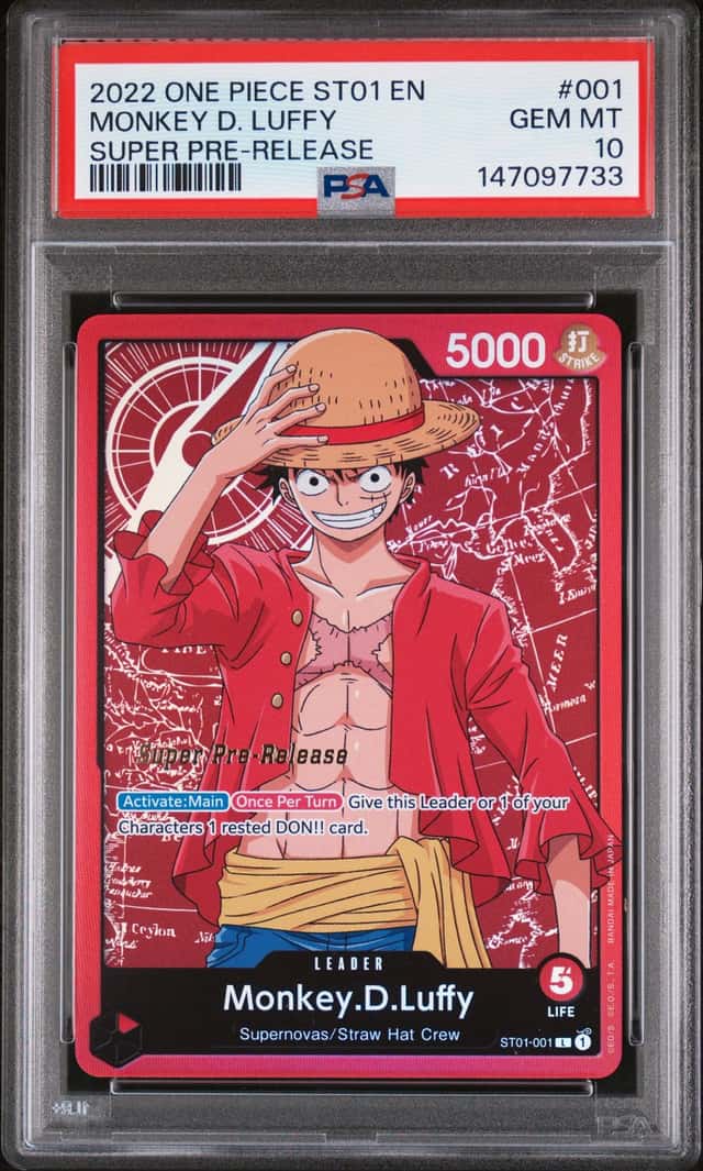 2022 One Piece ST01 En Super Pre-Release #001 Monkey D. Luffy PSA 10 GEM MINT