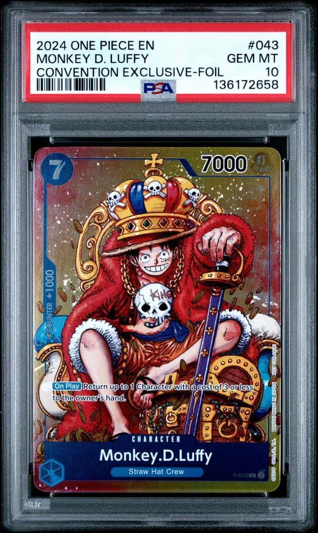 2024 One Piece EN Convention Exclusive Foil #043 Monkey D Luffy PSA 10 GEM MINT