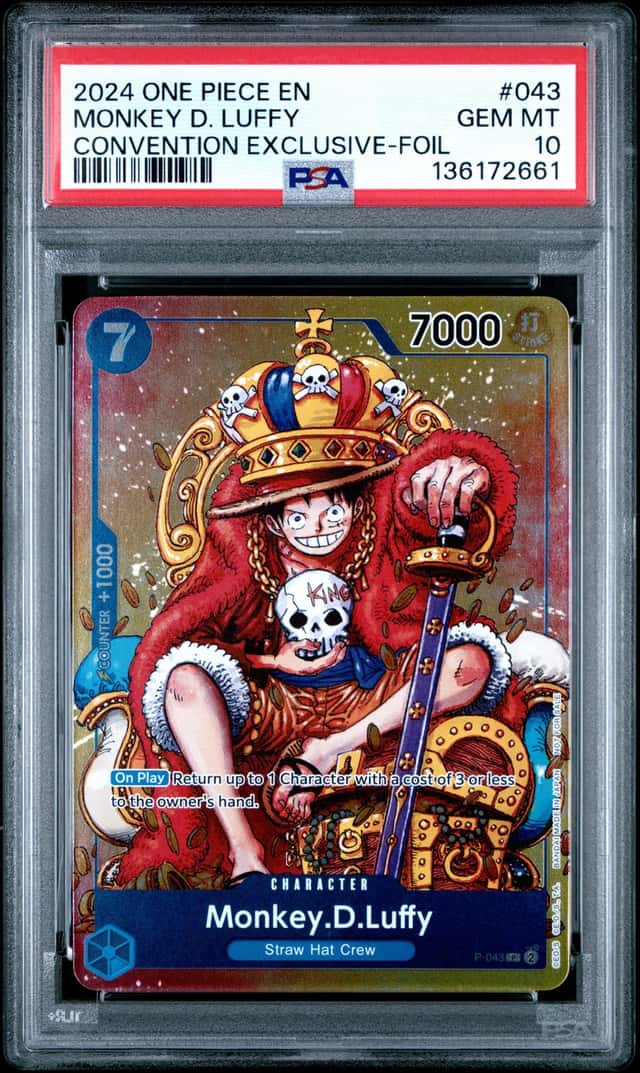2024 One Piece EN Convention Exclusive Foil #043 Monkey D Luffy PSA 10 GEM MINT