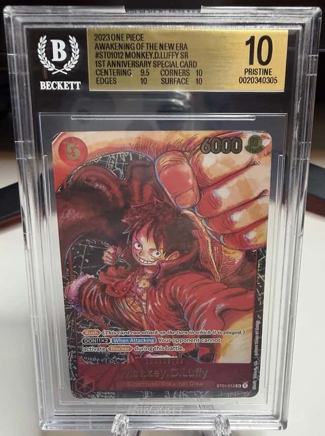 ONE PIECE AWAKENING THE NEW ERA #ST01-012 1ST ANNIVERSARY MONKEY D LUFFY BGS 10