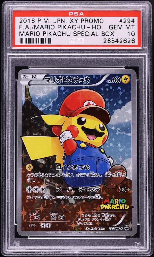2016 Pokemon Japanese XY Promo Special Box Full Art Mario Pikachu #294 PSA 10 GEM MINT