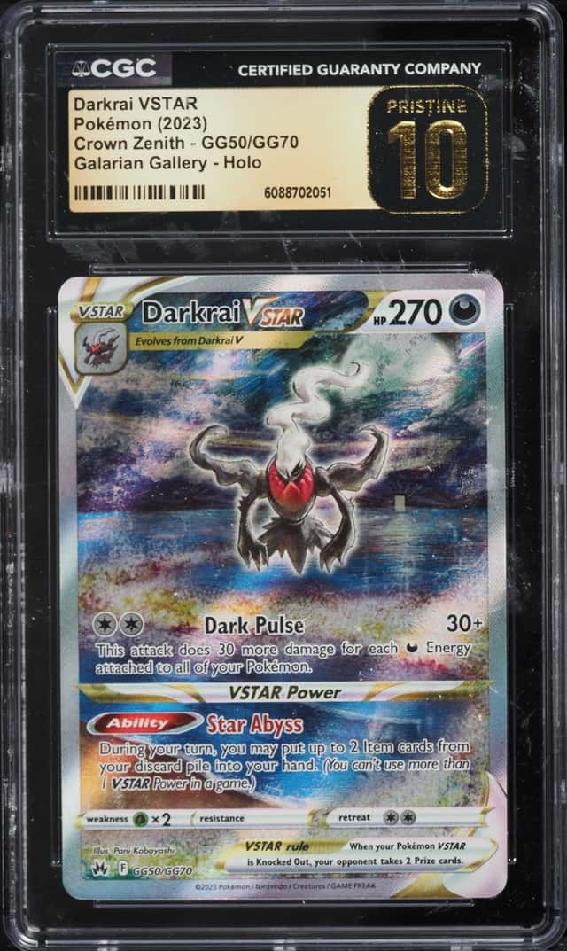 2023 Pokemon Sword & Shield Crown Zenith Alt Art Darkrai VSTAR #GG50 CGC 10 PRISTINE