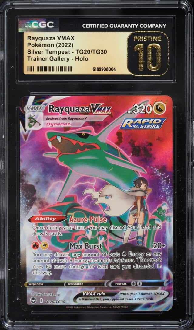 2022 Pokemon Sword & Shield Silver Tempest CHR Rayquaza VMAX #TG20 CGC 10 PRISTINE