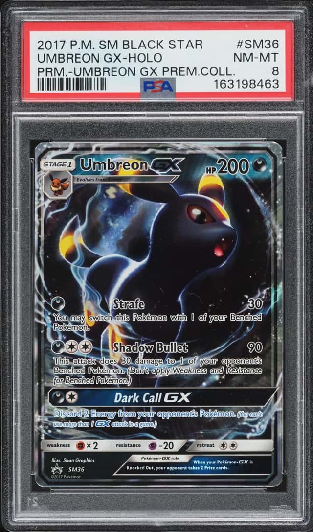 2017 Pokemon Sun & Moon Promo Premium Collection Holo Umbreon GX #SM36 PSA 8 NM-MT