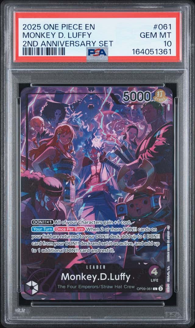 2024 One Piece 2nd Anniversary Monkey D. Luffy Leader #OP09-061 PSA 10