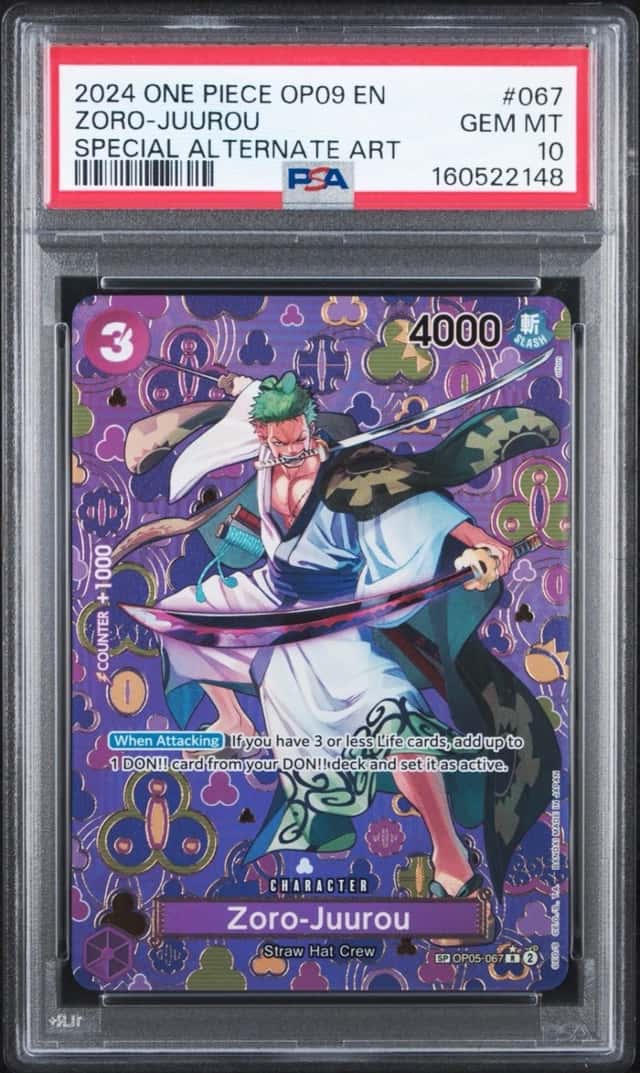2024 One Piece Zoro-Juurou 067 Special Alternate Art PSA 10