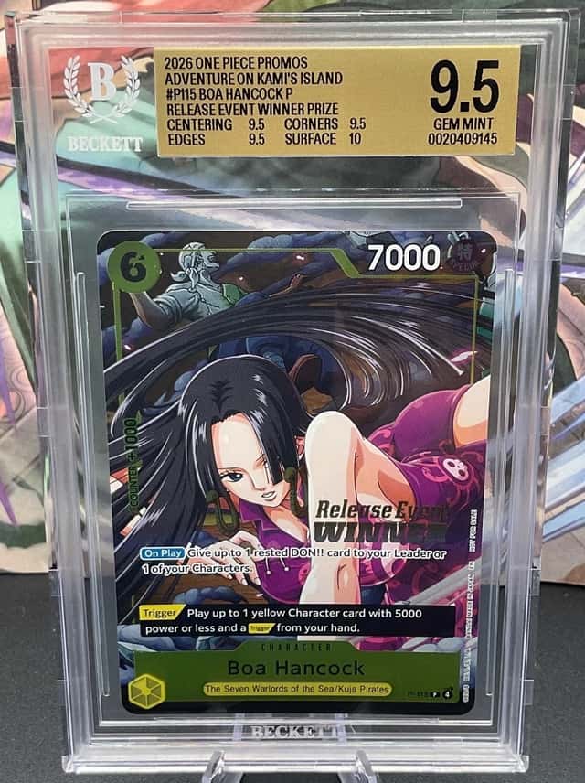 2026 One Piece Promo P-115 Boa Hancock Release Event Winner BGS 9.5 GEM MINT