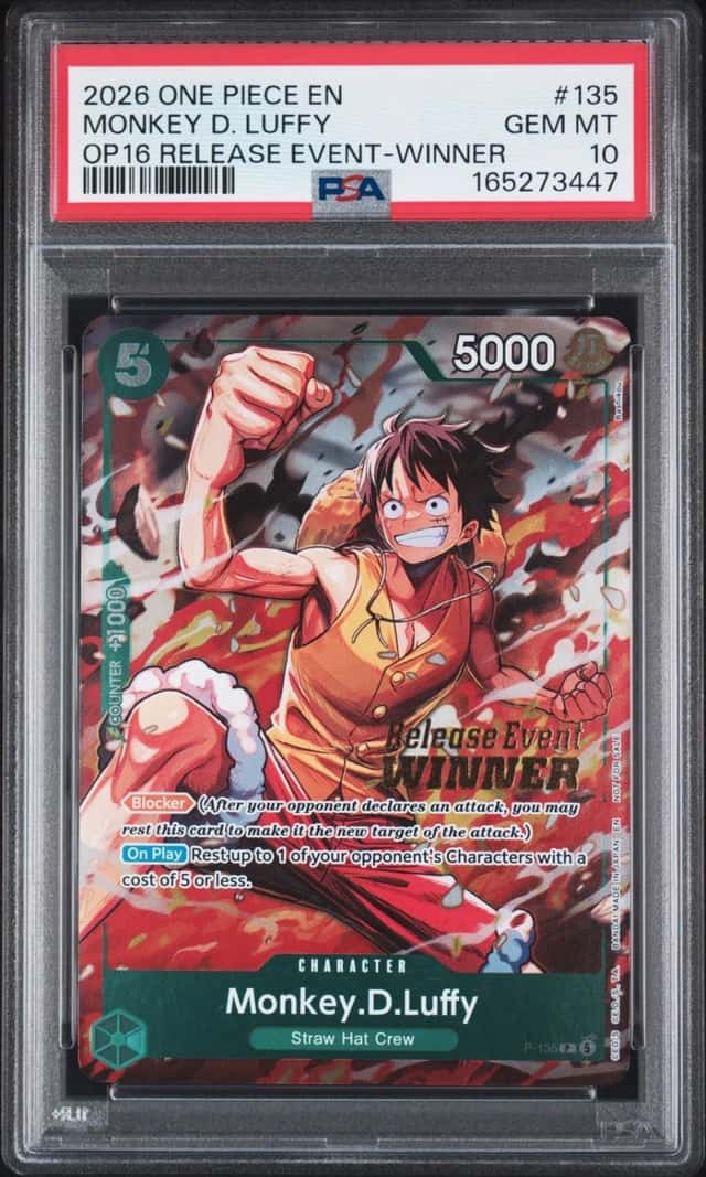 2026 ONE PIECE BATTLE RELEASE EVENT-WINNER #135 MONKEY D. LUFFY PSA 10