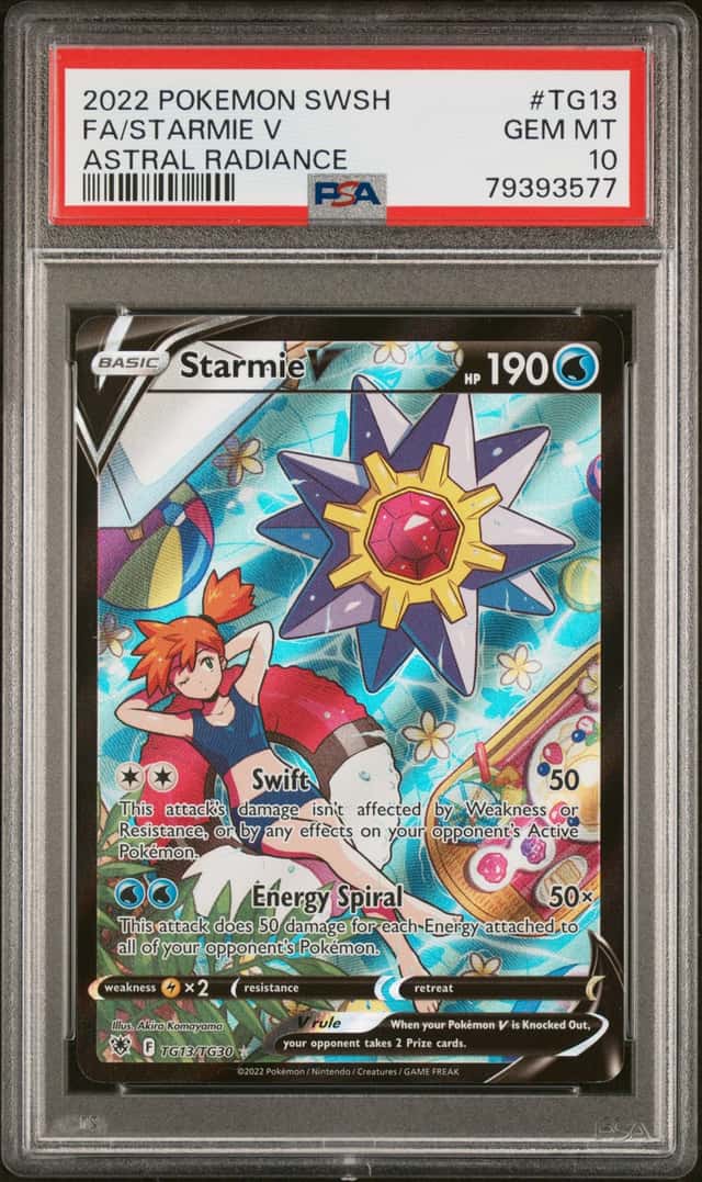 2022 Pokemon Sword Shield Starmie V #TG13 Full Art Astral Radiance PSA 10 GEM MT