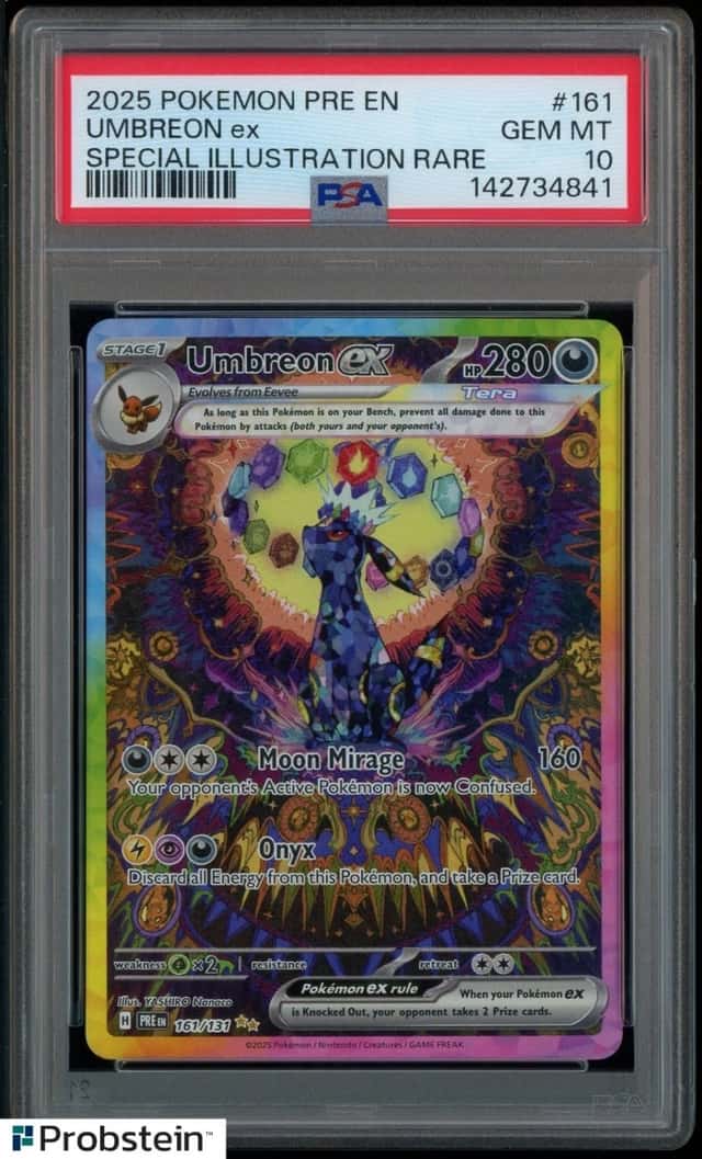 2025 Pokemon Pre En #161 Umbreon Ex Special Illustration Rare PSA 10 GEM MINT
