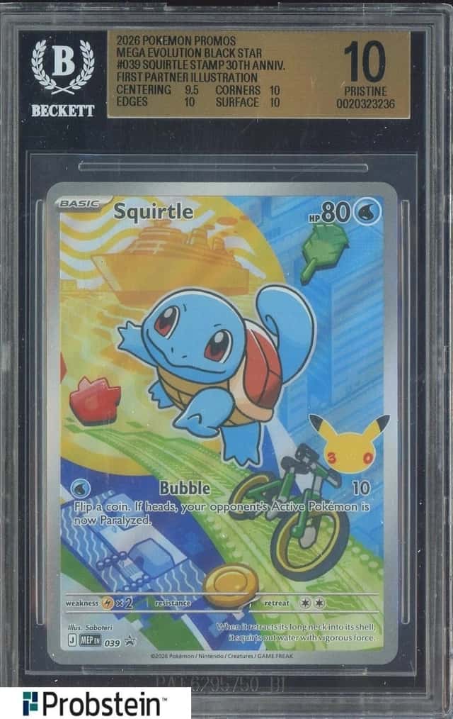 BGS 10 Squirtle 039 First Partner Illustration Srs 1 Gold Label Pristine Pokemon