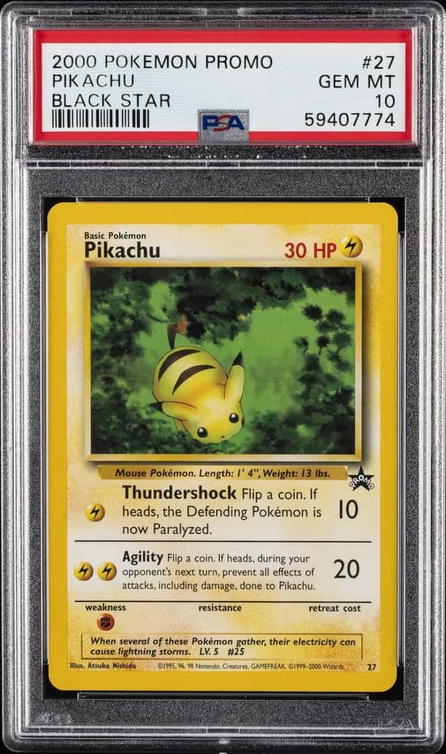 2000 POKEMON PROMO BLACK STAR #27 PIKACHU PSA 10