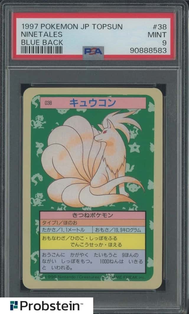 1997 Pokemon Japanese Topsun Blue Back #38 Ninetales PSA 9 MINT