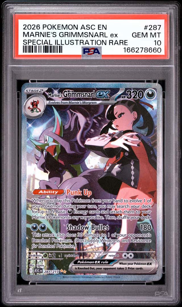 2026 POKEMON ASC EN-SPECIAL ILLUSTRATION RARE#287 MARNIE'S GRIMMSNARL EX PSA 10