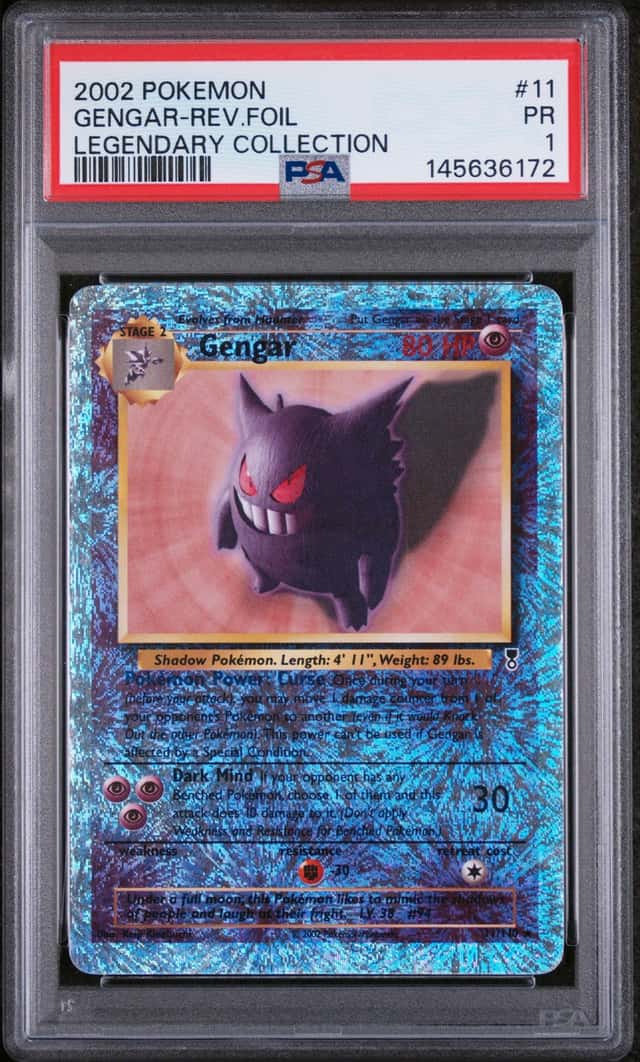2002 Pokemon Legendary Collection Gengar Reverse Holo #11/110 PSA 1