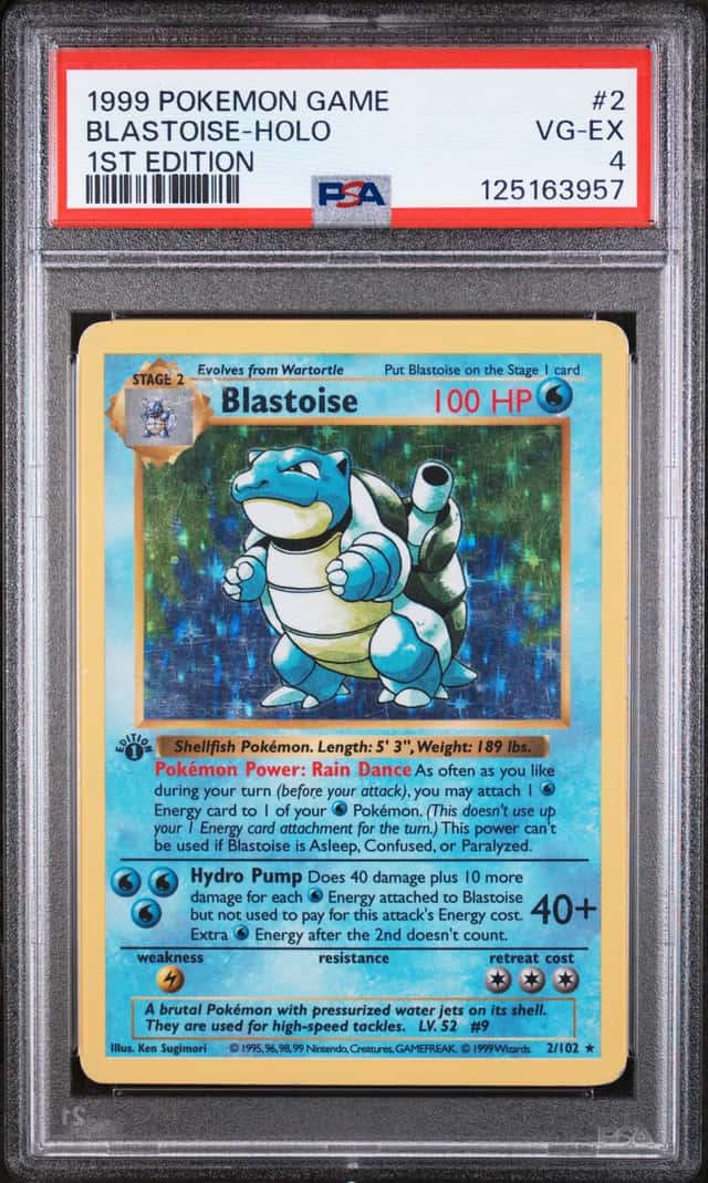 1999 Pokemon 1st Edition Blastoise Holo #2/102 PSA 4