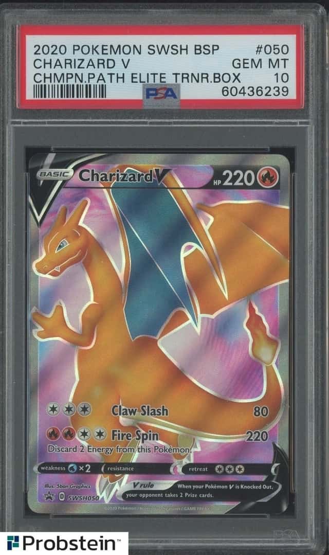 2020 Pokemon SWSH BSP Path Elite Trainer Box #050 Charizard V PSA 10 GEM MINT