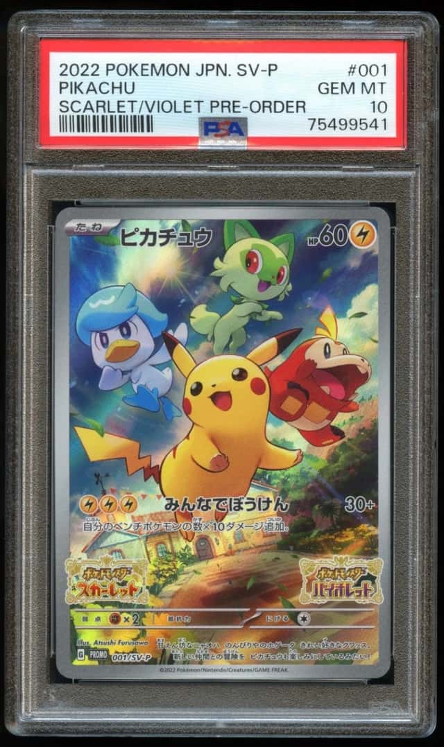 PSA 10 Pokemon Pikachu Promo 001-SVP Gem Mint Japanese Scarlet & Violet Preorder