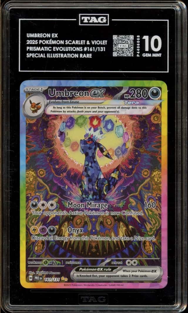 Pokemon Umbreon ex Prismatic Evolutions Special Illustration Rare 161 TAG 10