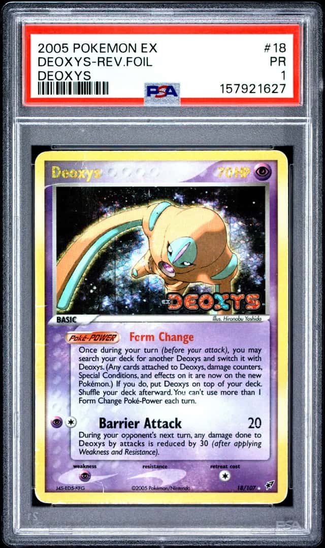 DEOXYS PSA 1 2005 POKEMON EX #18/107 REVERSE HOLO FOIL 1627