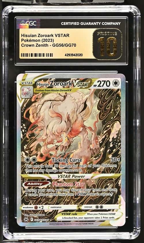 Pokemon Hisuian Zoroark Vstar Crown Zenith GG56 Galarian Gallery CGC 10 Pristine