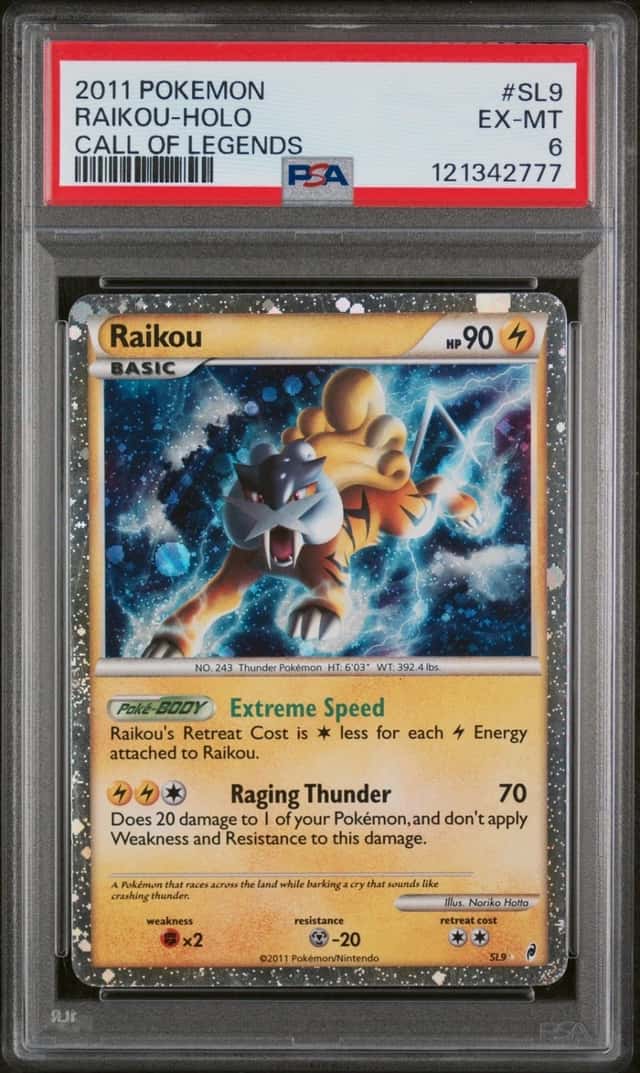 Pokemon Raikou Holo Call Of Legends SL9/95 PSA 6