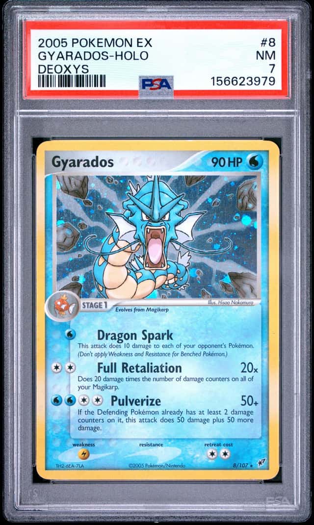 [PSA 7] Pokémon TCG Gyarados EX Deoxys Holo Rare #8/107 2005 NM POP 96