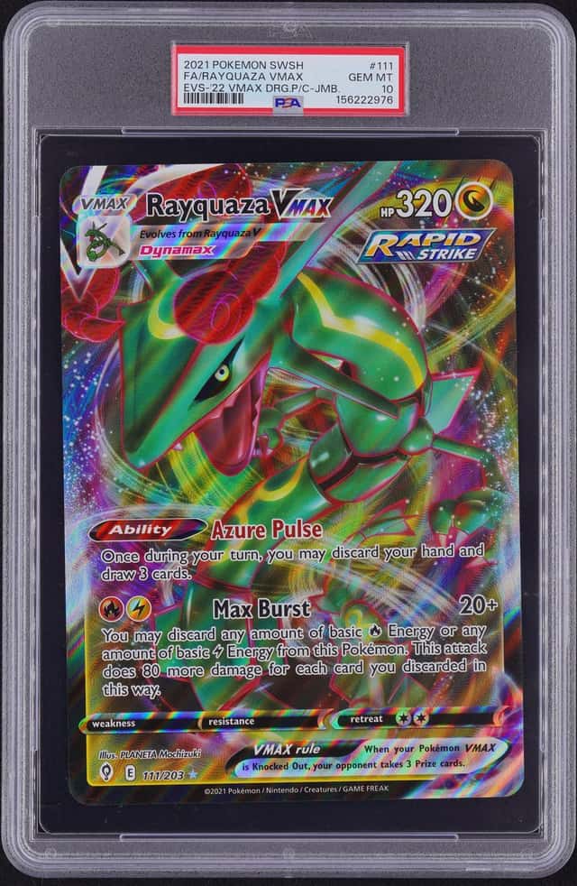 Pokémon TCG Jumbo Rayquaza VMAX Evolving Skies Promo,  PSA Gem Mint 10