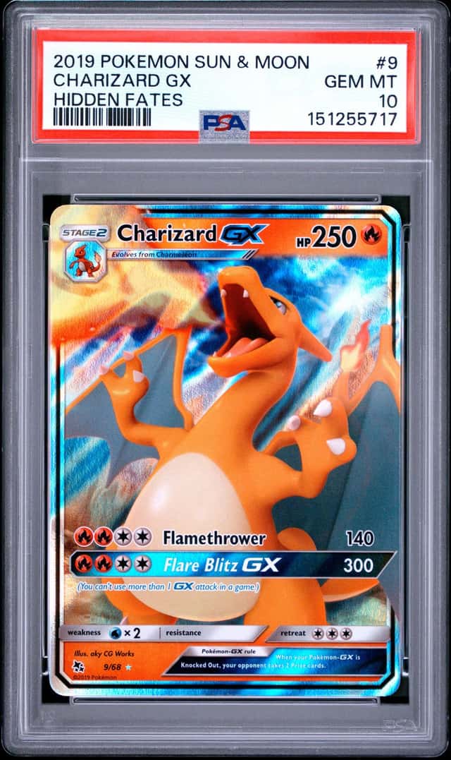 Pokemon TCG Hidden Fates Charizard GX 9/68 Full Art Holo PSA 10 ENG