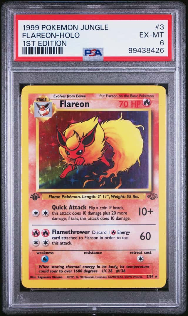 Flareon Holo 1st Ed. Pokemon Jungle PSA 6 1999