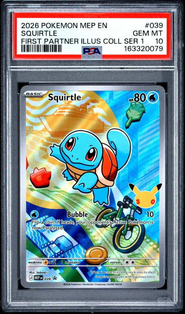 PSA 10 SQUIRTLE 039 BLACK STAR PROMO FIRST PARTNER ILLUSTRATION POKEMON 🌊
