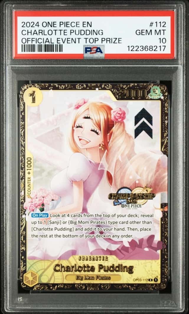 2024 ONE PIECE CHARLOTTE PUDDING OFFICIAL EVENT TOP PRIZE PROMOS #112 PSA 10