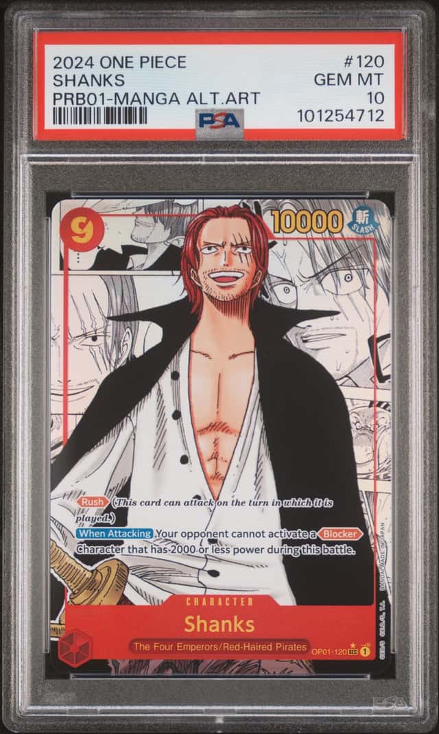 2024 One Piece PRB01 En Manga Alternate Art #120 Shanks PSA 10 GEM MINT