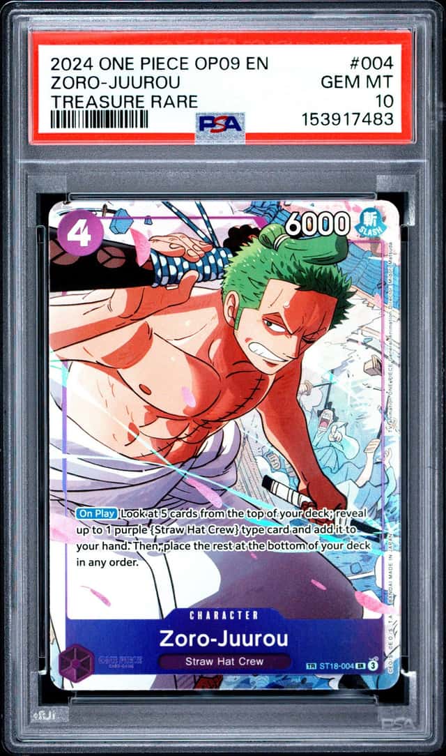 2024 ONE PIECE OP09-EMPERORS IN THE NEW WORLD TREASURE RARE ZORO-JUUROU PSA 10