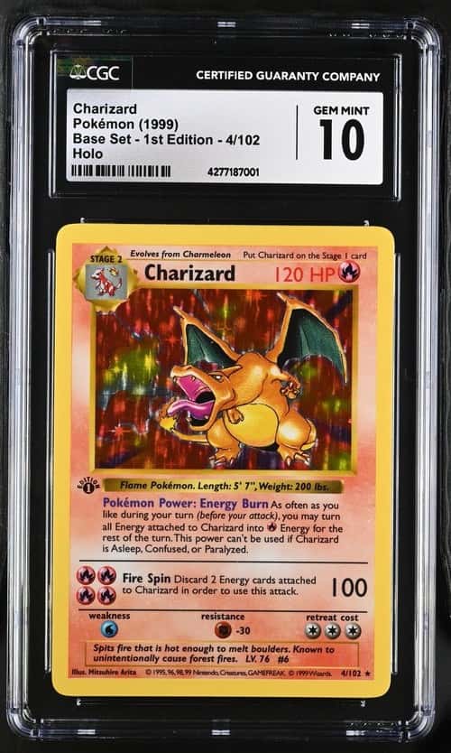 1999 Pokemon Base Set Shadowless 1st Edition Holo Charizard #4 CGC 10 GEM MINT