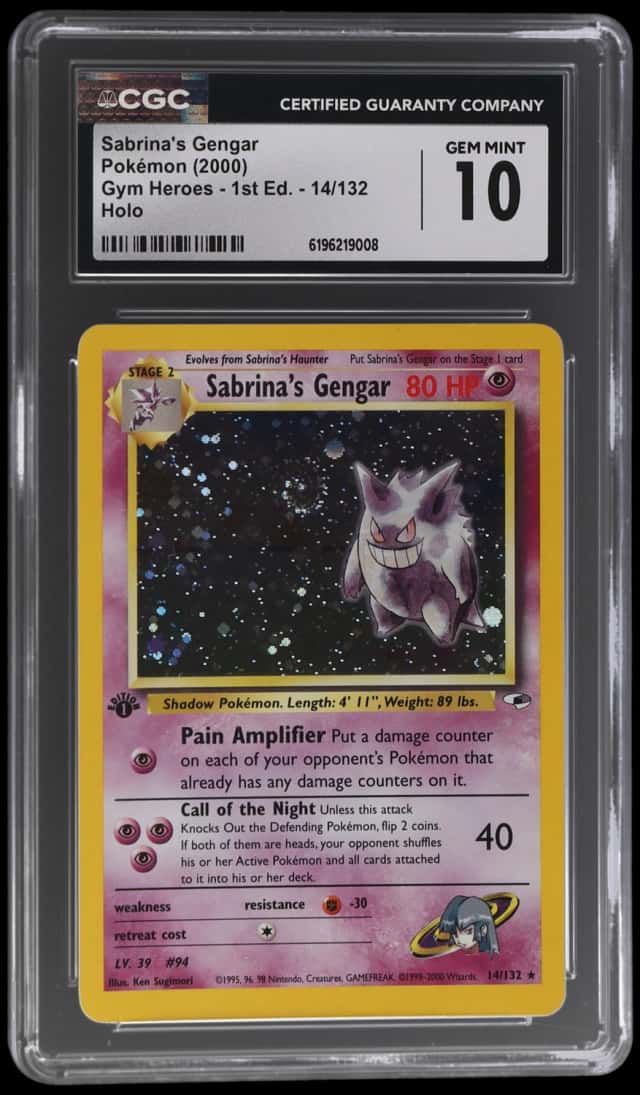 2000 Pokemon Gym Heroes 1st Edition Holo Sabrina's Gengar #14