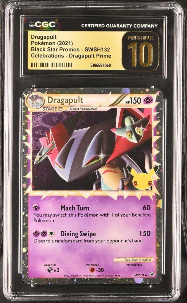 2021 Pokemon Sword & Shield Promo Celebrations Holo Dragapult #SWSH132 CGC 10 PRISTINE
