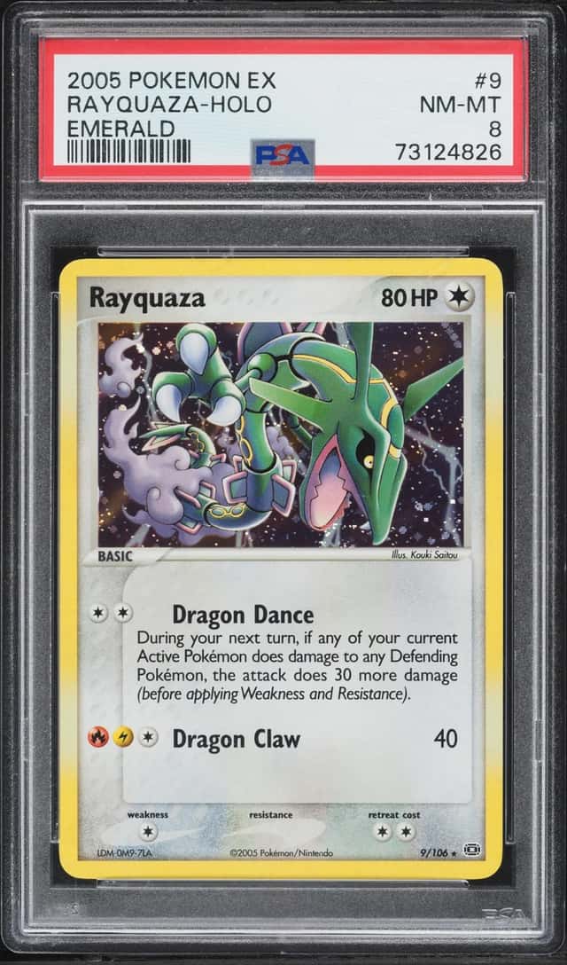 2005 Pokemon EX Emerald Holo Rayquaza #9 PSA 8 NM-MT