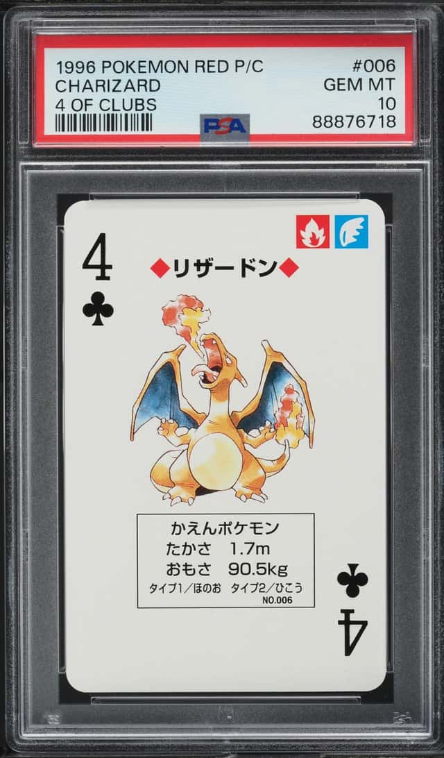 1996 Pokemon Japanese Red Poker Set Nintendo Playing Card Charizard #006 PSA 10 GEM MINT