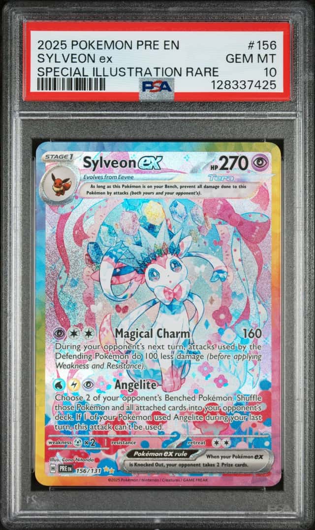 2025 Pokemon Scarlet and Violet Prismatic Evolutions Special Illustration Rare Sylveon Ex #156