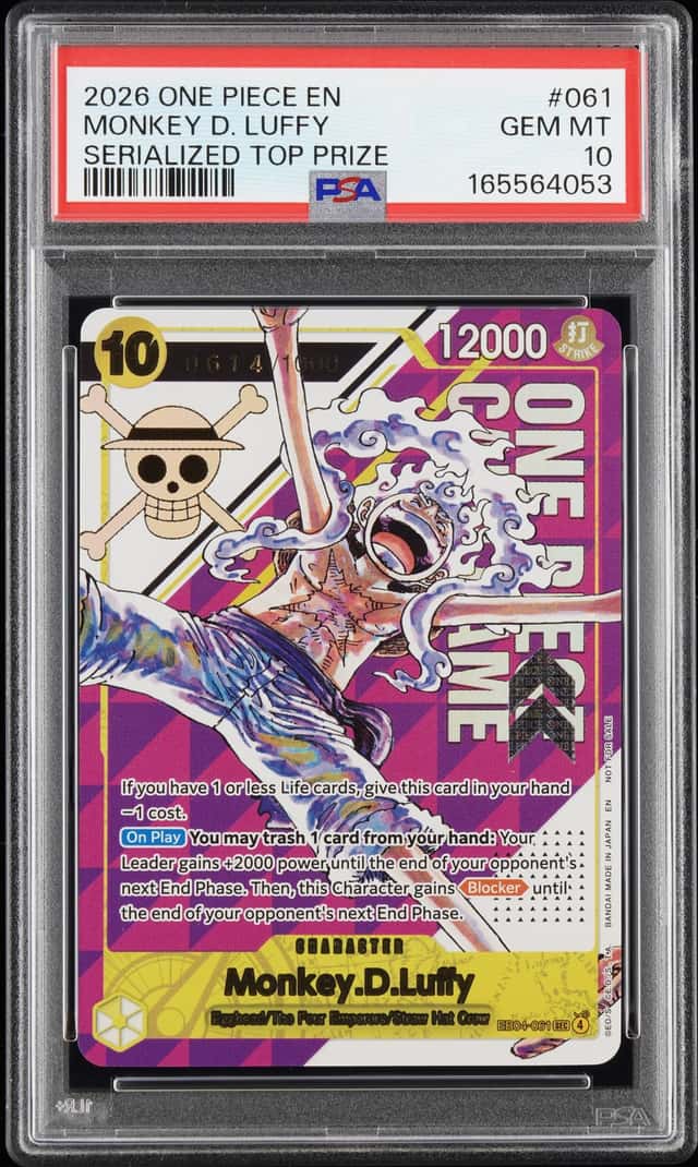 2026 One Piece EN Serialized Top Prize #061 Monkey D. Luffy PSA 10 0614/1000