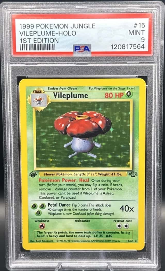 Pokemon Jungle Vileplume Holo 1st Edition #15 PSA 9