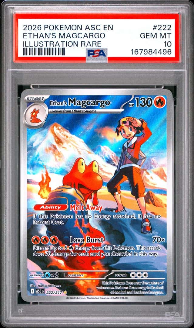 2026 POKEMON ASC EN-ASCENDED HEROES ILLUSTRATION RARE ETHAN'S MAGCARGO PSA 10