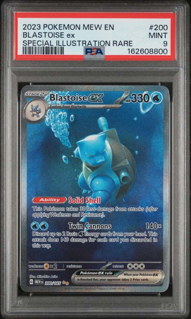 2023 POKEMON MEW EN-151 SPECIAL ILLUSTRATION RARE #200 BLASTOISE EX PSA 9