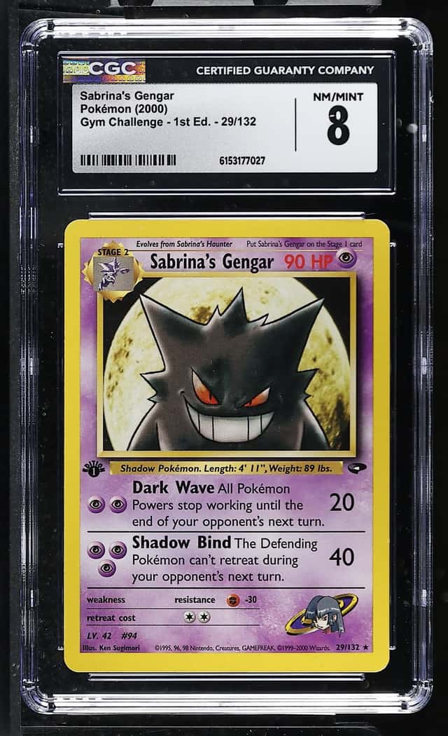2000 Pokemon Gym Challenge Sabrina's Gengar 1st Edition Rare 29/132 CGC 8