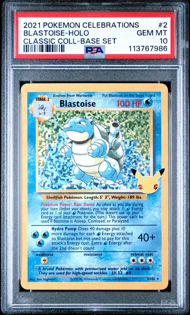 2021 Pokemon SWSH Celebrations Blastoise Classic Collection #2/102 PSA 10
