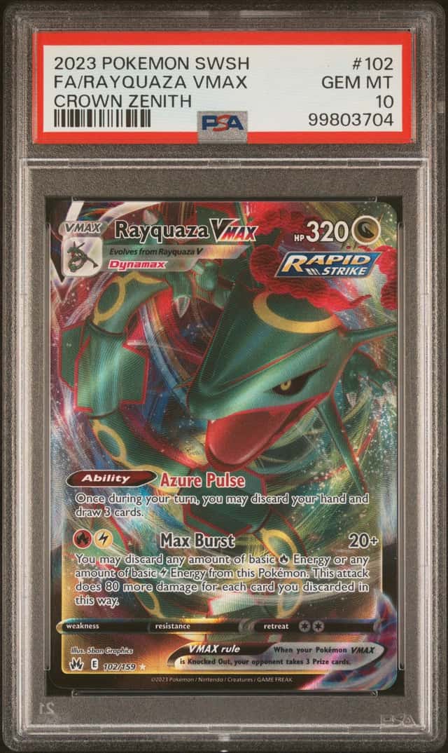 2023 Pokemon SWSH Crown Zenith Rayquaza VMAX #102/159 PSA 10 GEM MINT GEM MINT