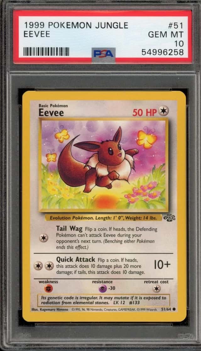 Pokemon Eevee Jungle Unlimited 51/64 PSA 10 Gem Mint