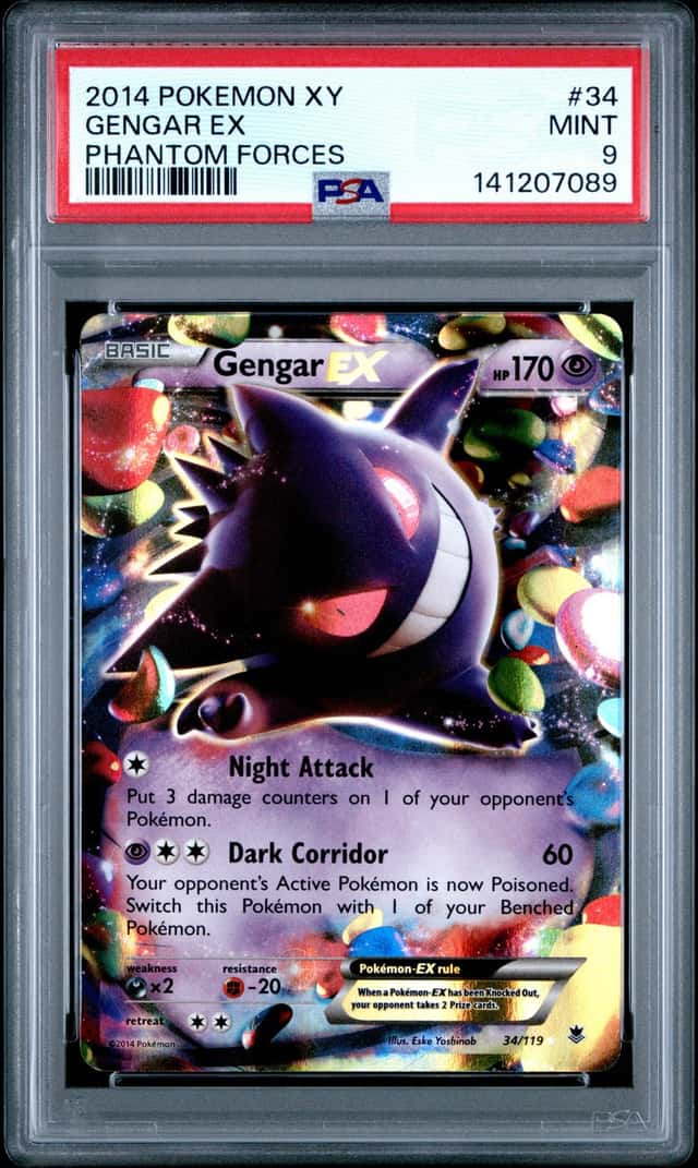 2014 Pokemon XY Phantom Forces Gengar EX #034/119 PSA 9
