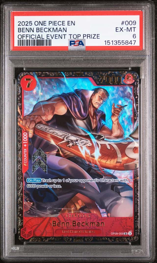 2025 One Piece EN Official Event Top Prize #009 Benn Beckman PSA 6